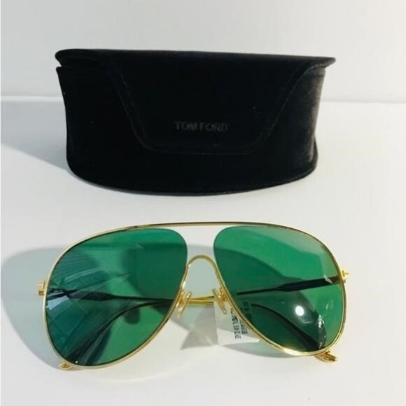New  - Tom Ford Alec Sunglasses Pilot Sunglasses Deep Gold FT0824 Sunglasses - Picture 4 of 10